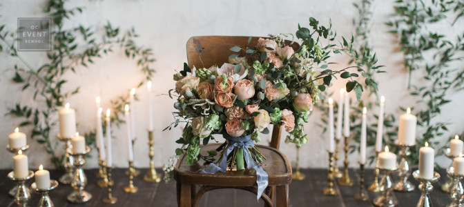 bouquet on a chair wedding planning career resolutions