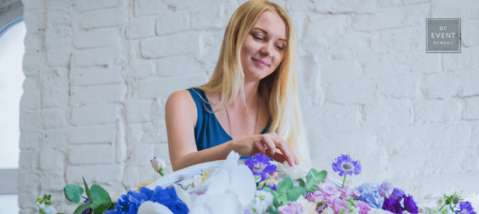 woman increasing her event planner salary by learning floral design