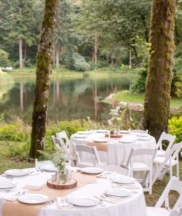 Hosting outdoor events in a forested wedding venue